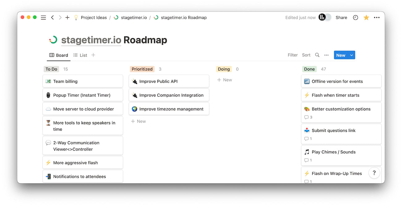 Public roadmap