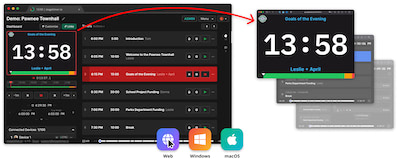 Stagetimer controller interface and plattform icons