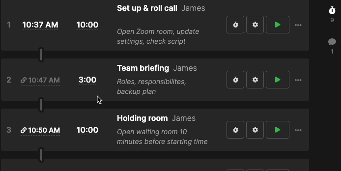 Make live time changes on Stagetimer